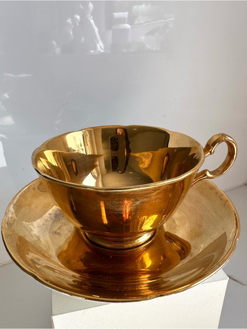 Royal Winton Grimwades Gold Luster Teacup & Saucer English Bone China